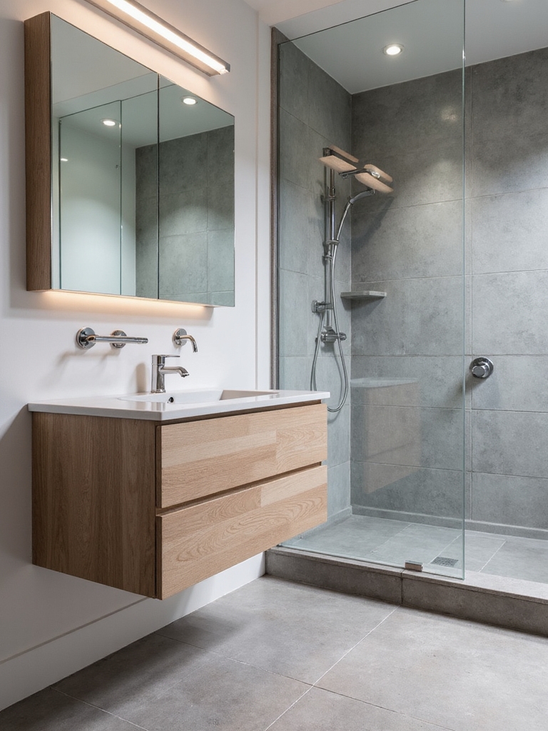 airy floating vanity storage