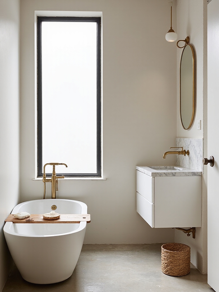 airy neutrals for small bathrooms