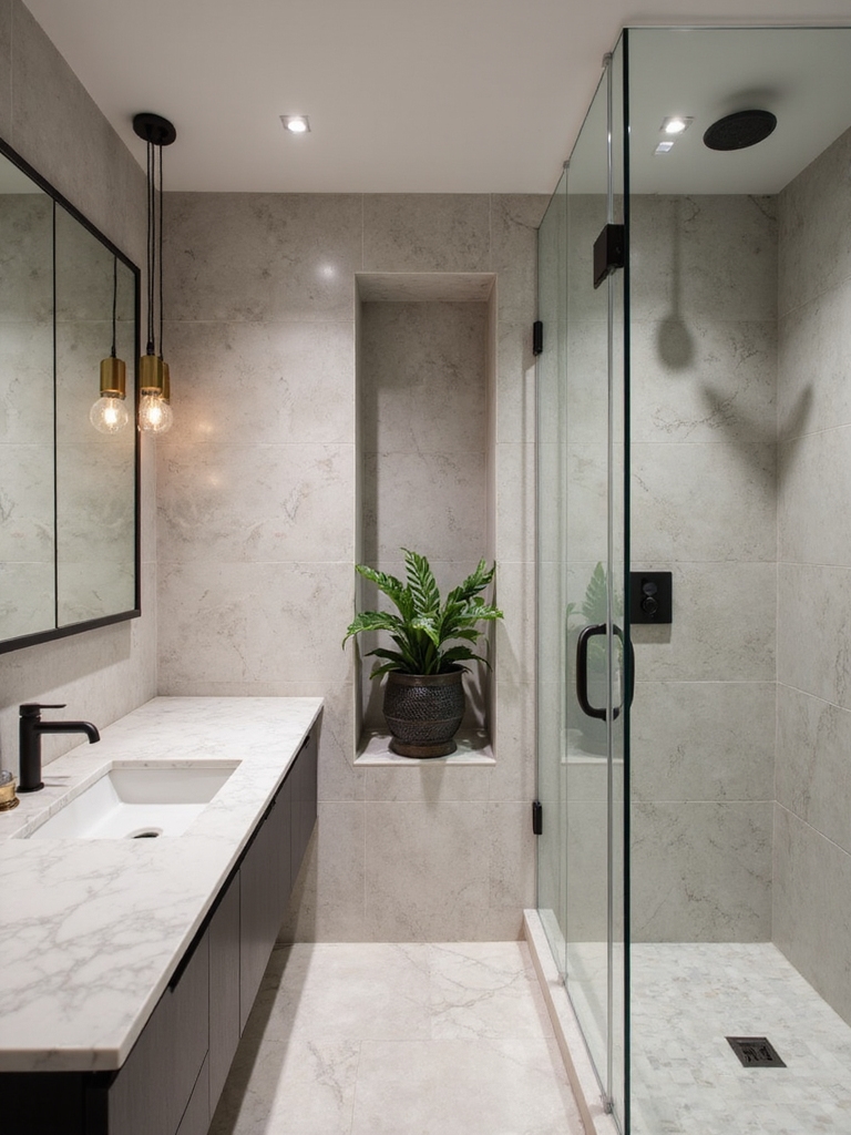 airy tiny bathroom design