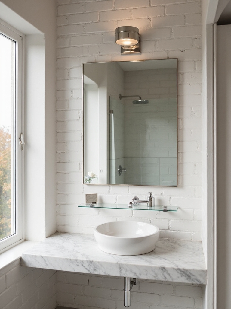 airy uncluttered bathroom elegance