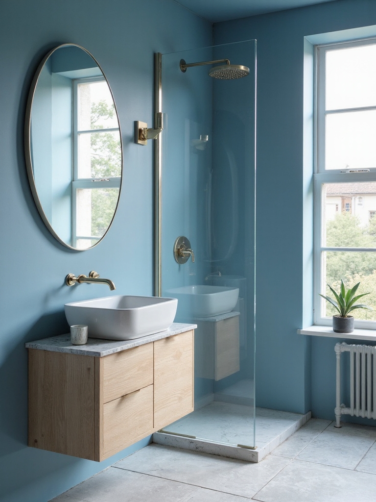 blue walls expand space