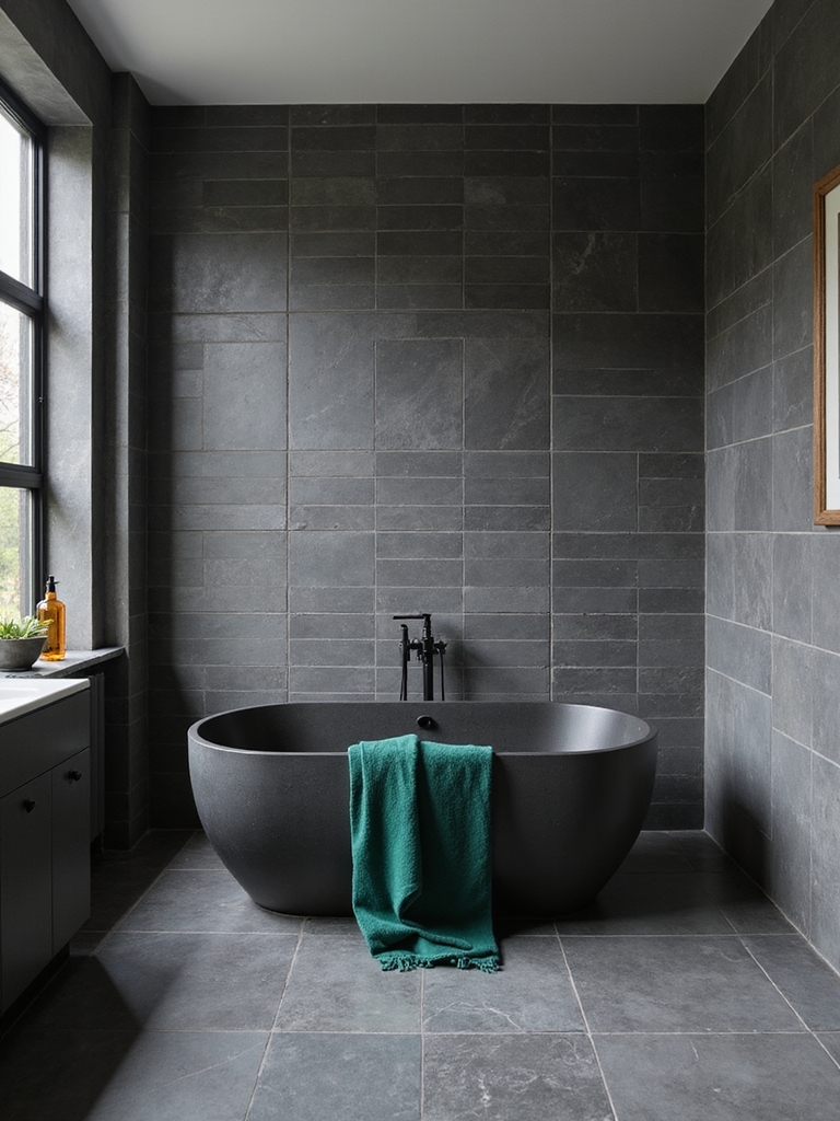 bold accents enhance charcoal