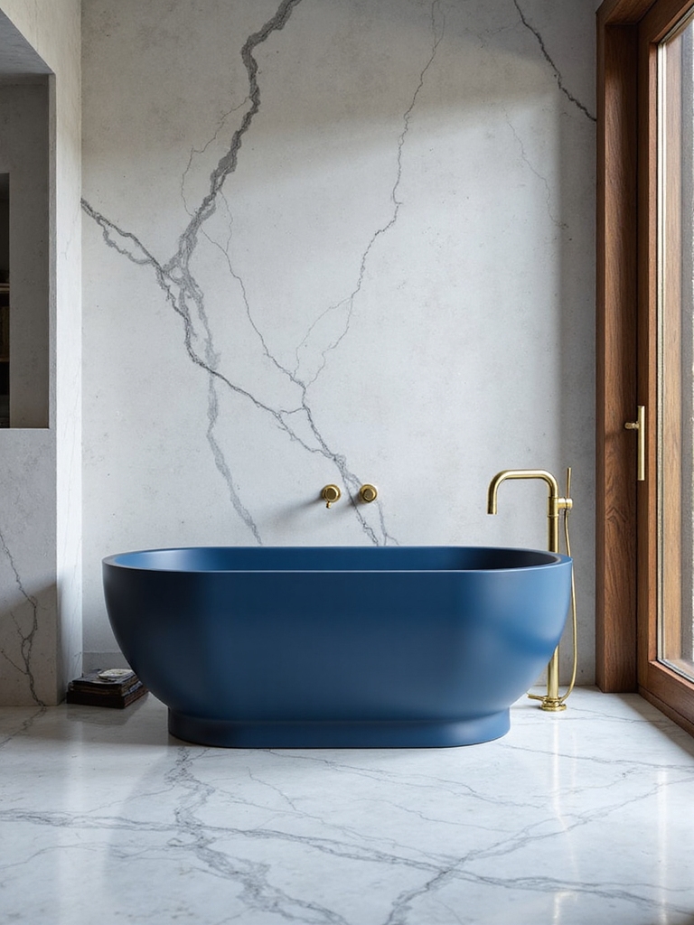 bold blue bathtub centerpiece