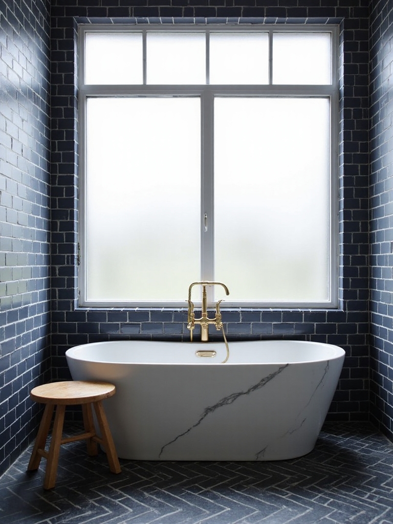 bold blue tiles elegance