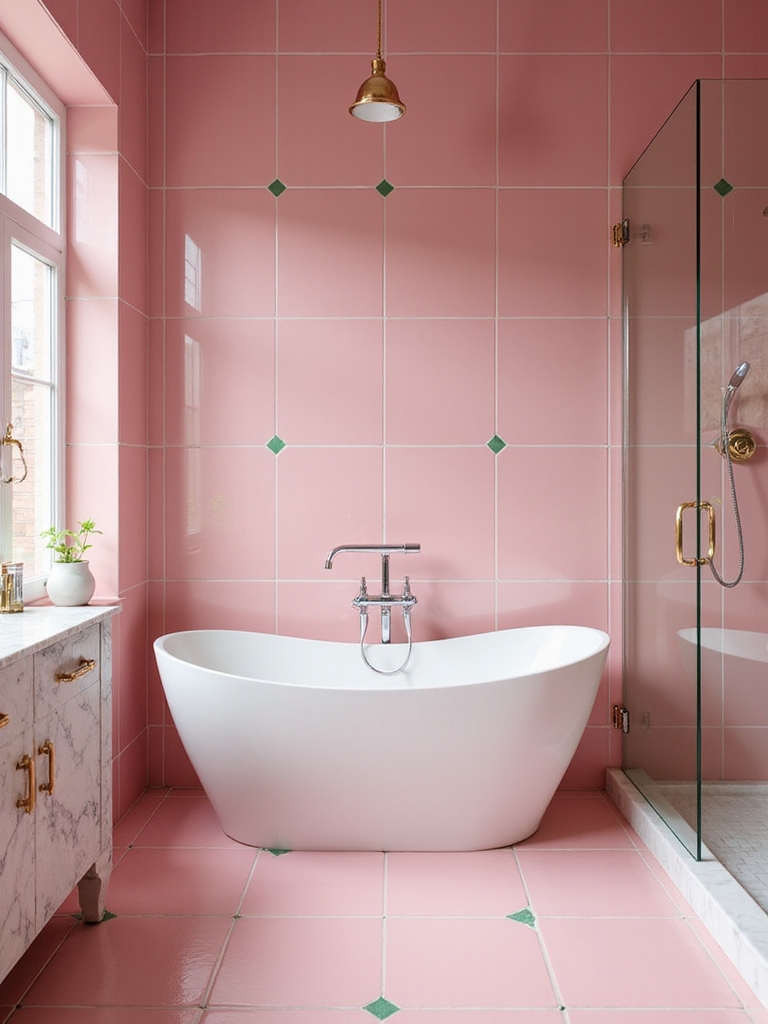 bold color tile pairing