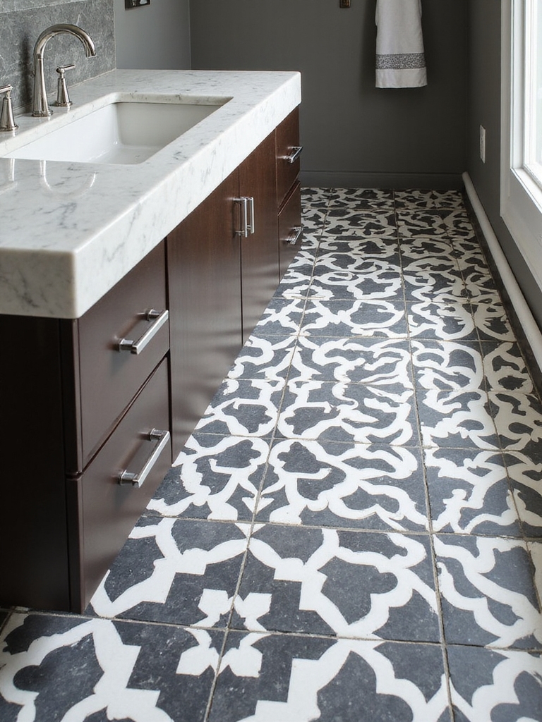 bold durable bathroom flooring