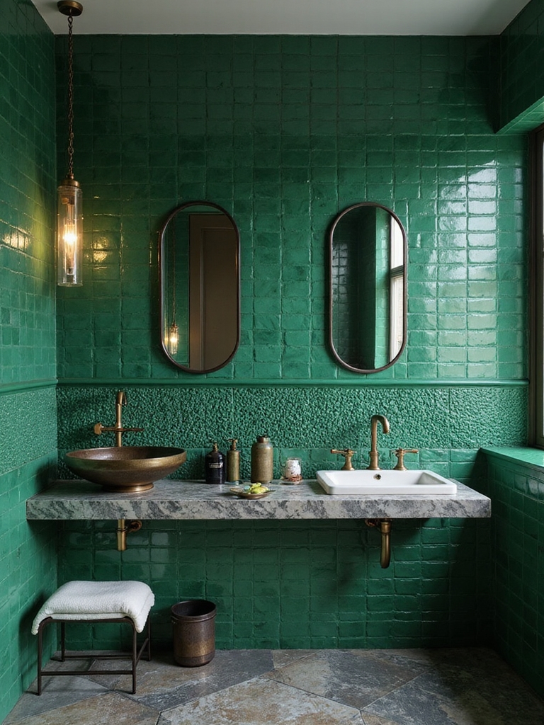 bold emerald tile design