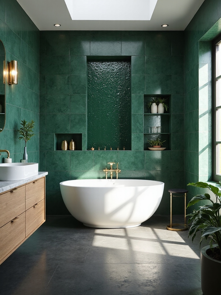 bold emerald tile elegance
