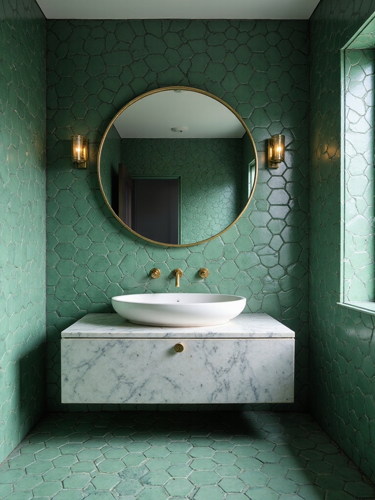 bold green geometric patterns