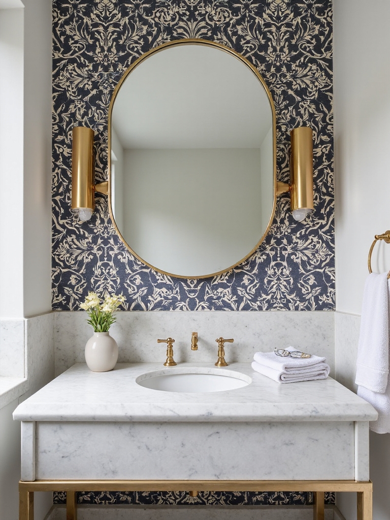 bold half bathroom designs