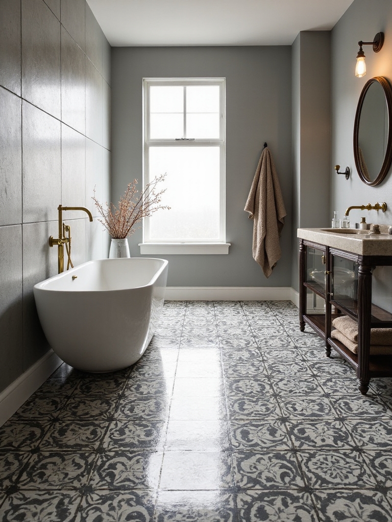 bold linoleum bathroom designs