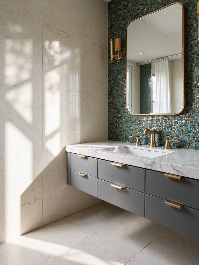 bold mosaic tile backsplash