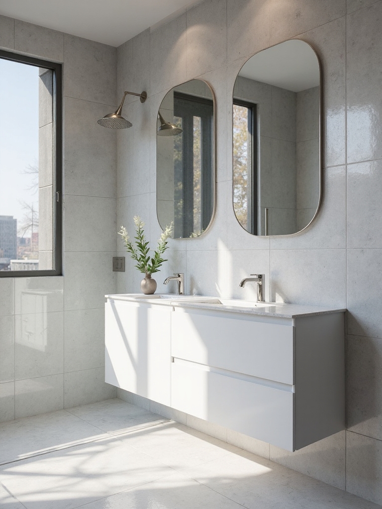 bright airy bathroom lighting