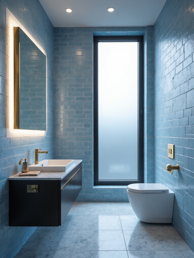 bright airy blue bathroom