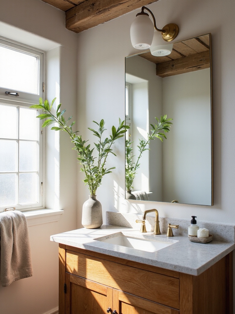 bright airy frameless mirrors