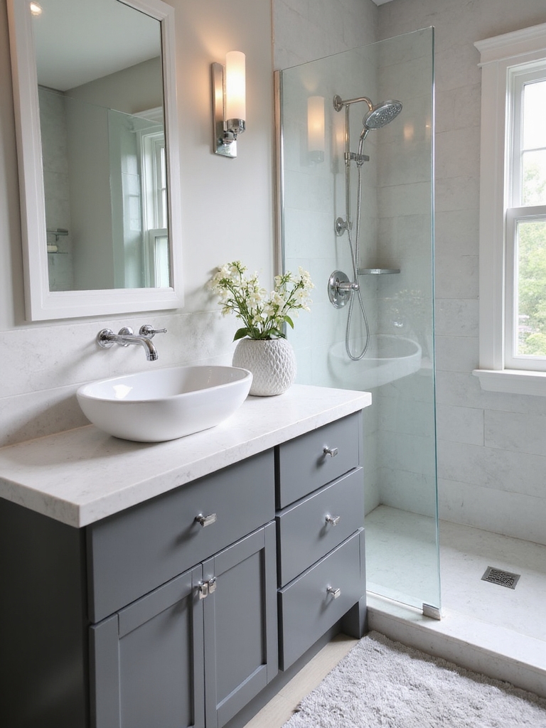 bright clean bathroom design