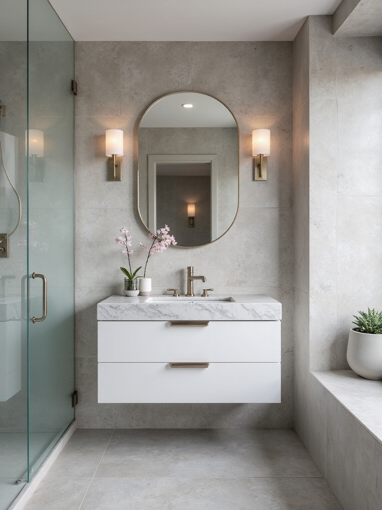 bright light grey bathrooms