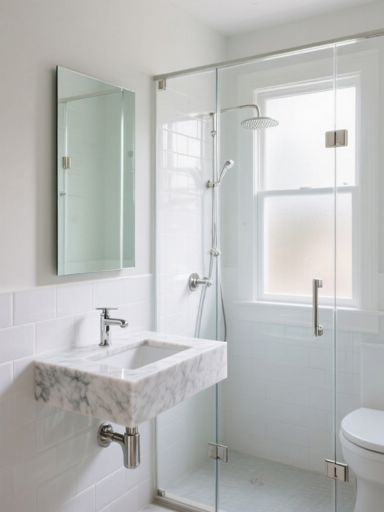 bright reflective bathroom design