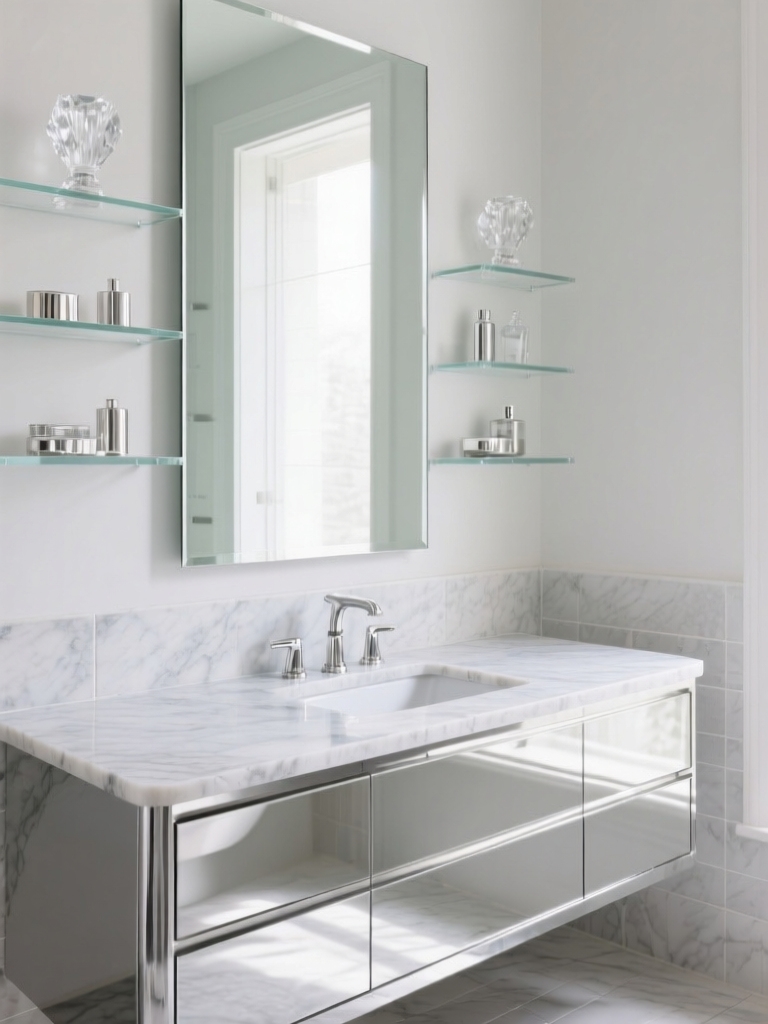 bright reflective bathroom design