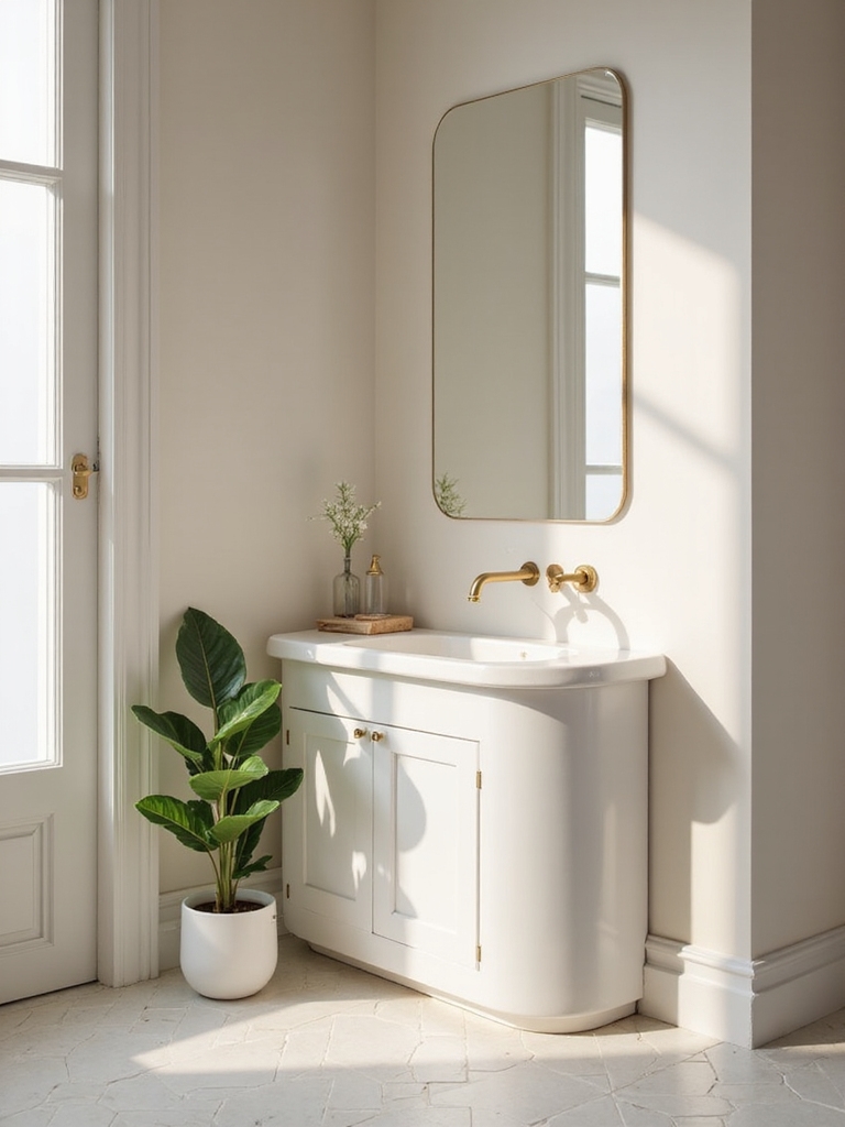 bright serene bathroom design