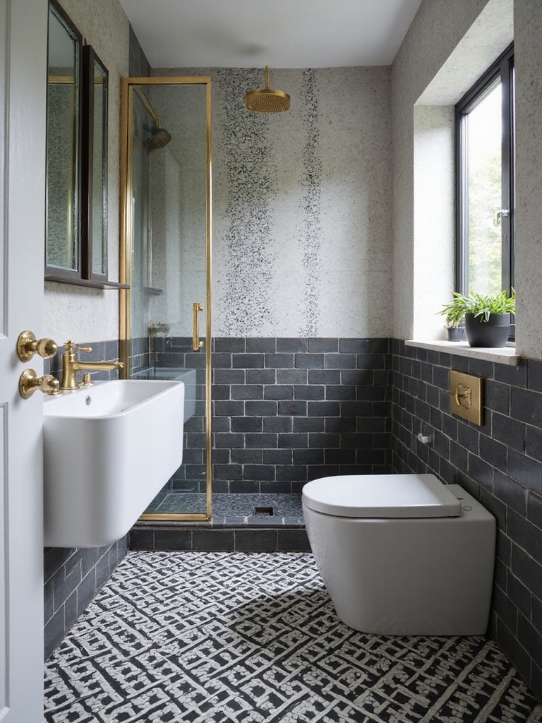 bright spacious bathroom contrasts