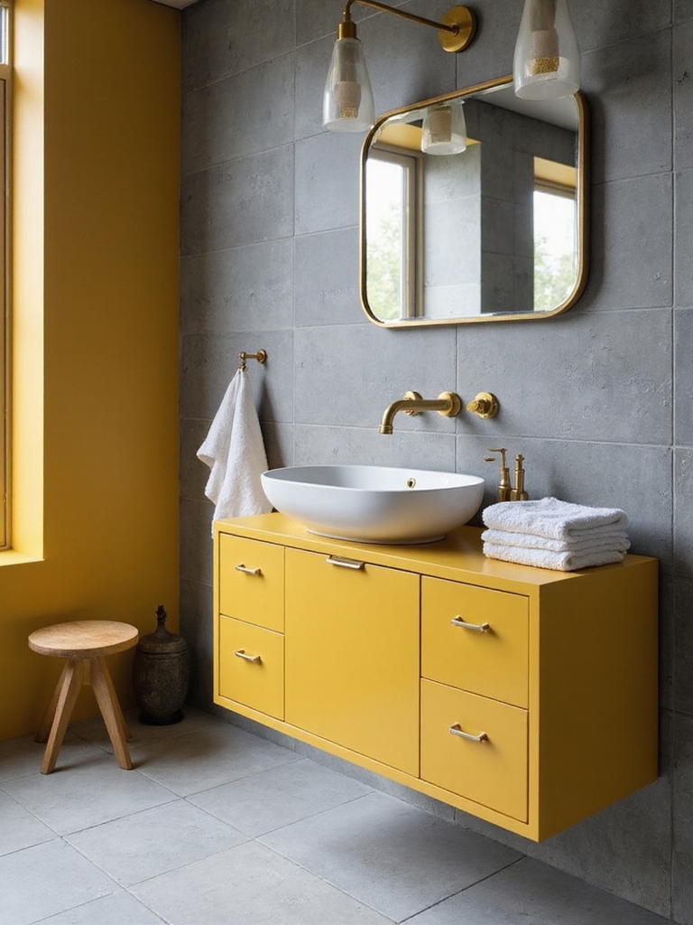 brighten gray bathrooms energetically