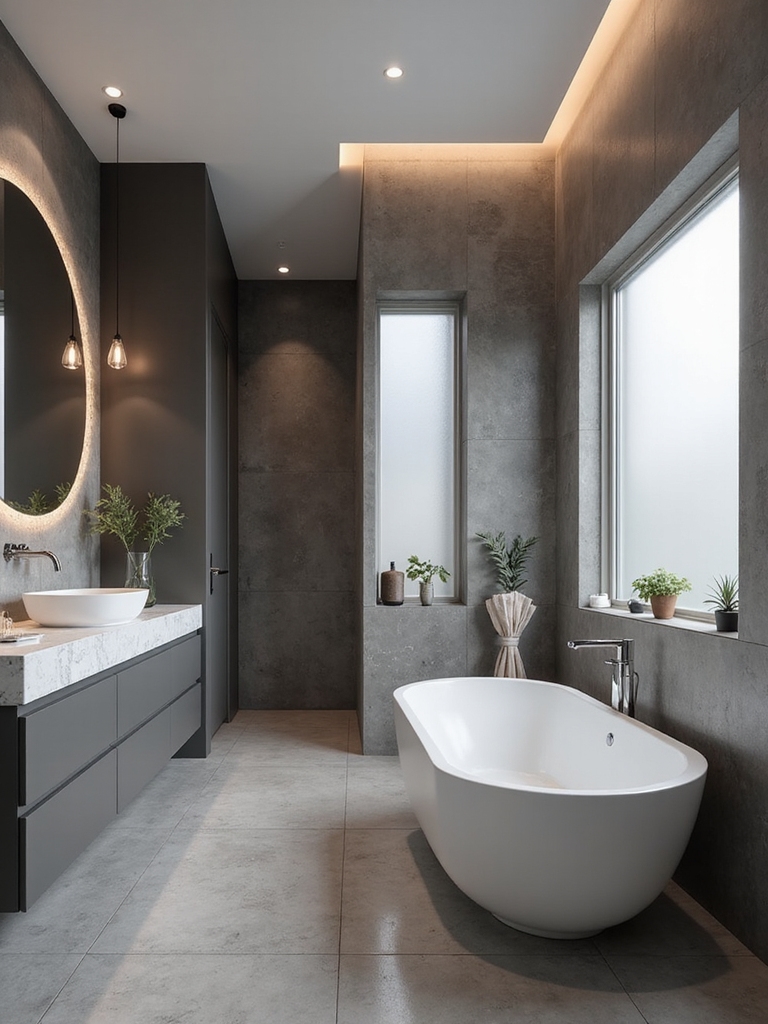 brighten grey bathroom spaces