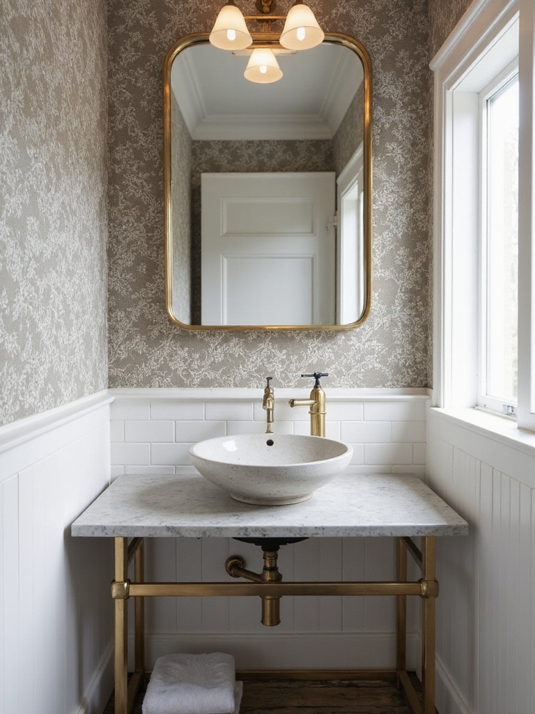 brighten powder rooms elegantly