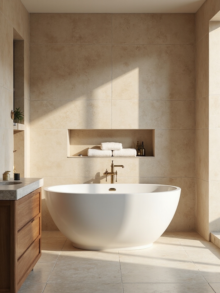 calm beige bathroom elegance
