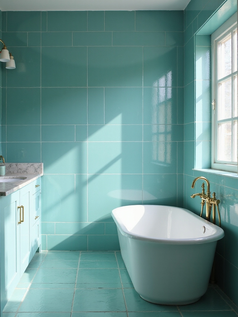 calm light reflecting glossy tiles