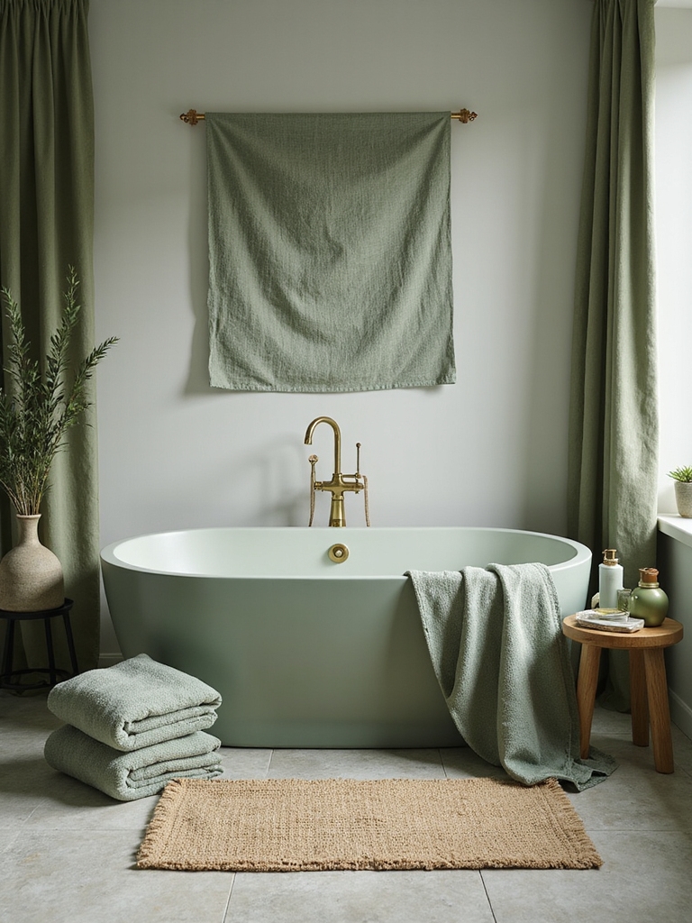 calm spa like bathroom textiles