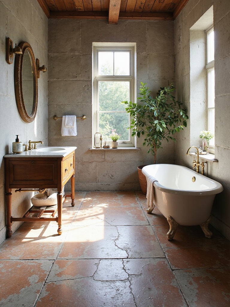 calm textured bathroom aesthetics