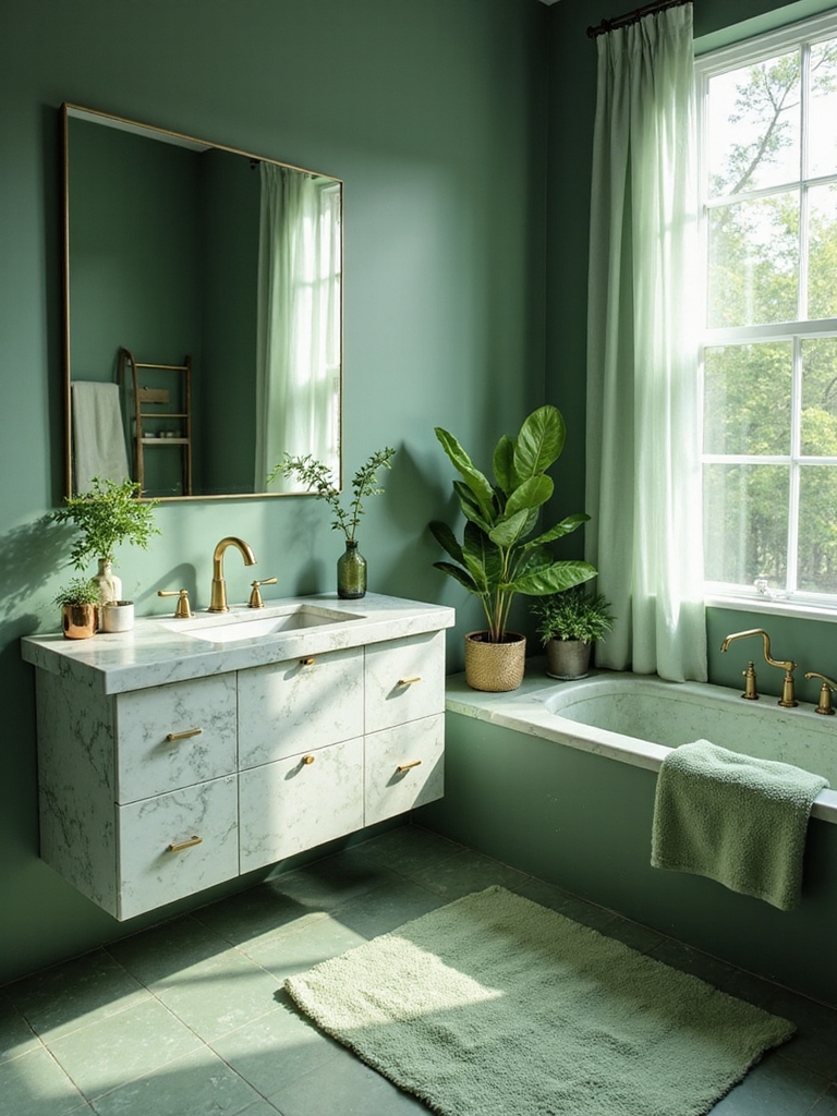 calming green bathroom palette
