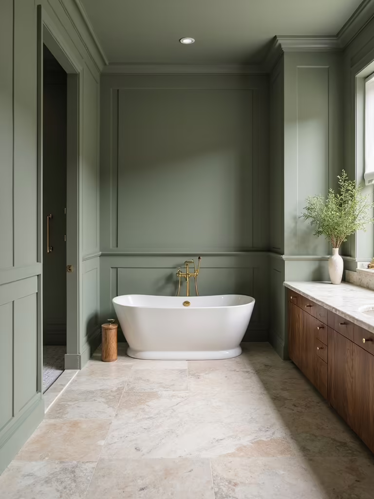 calming green bathroom serenity