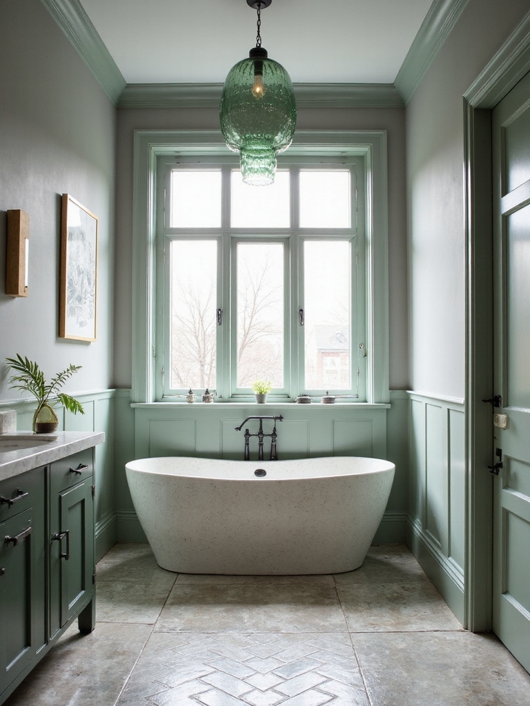 calming grey green bathroom retreat