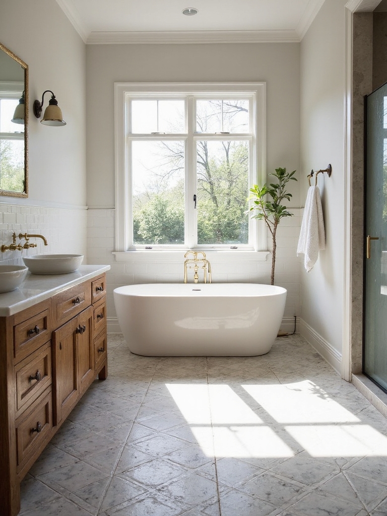 charming farmhouse bathroom flooring