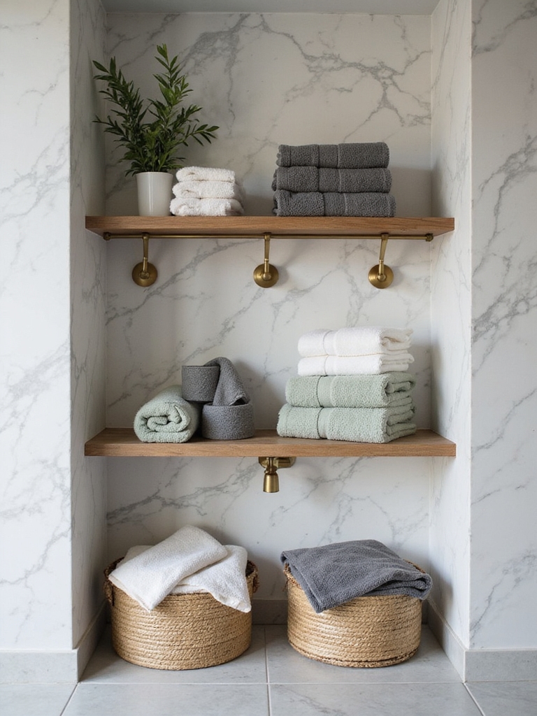 chic bathroom towel storage
