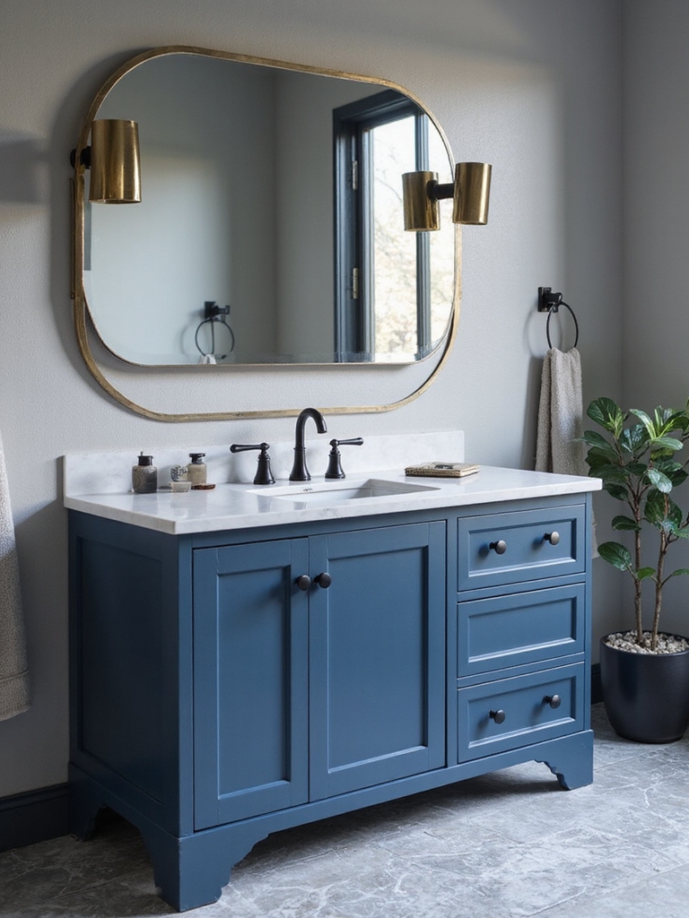 chic metal and blue