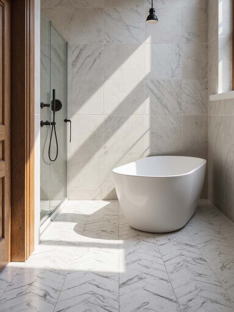 clever small bathroom flooring