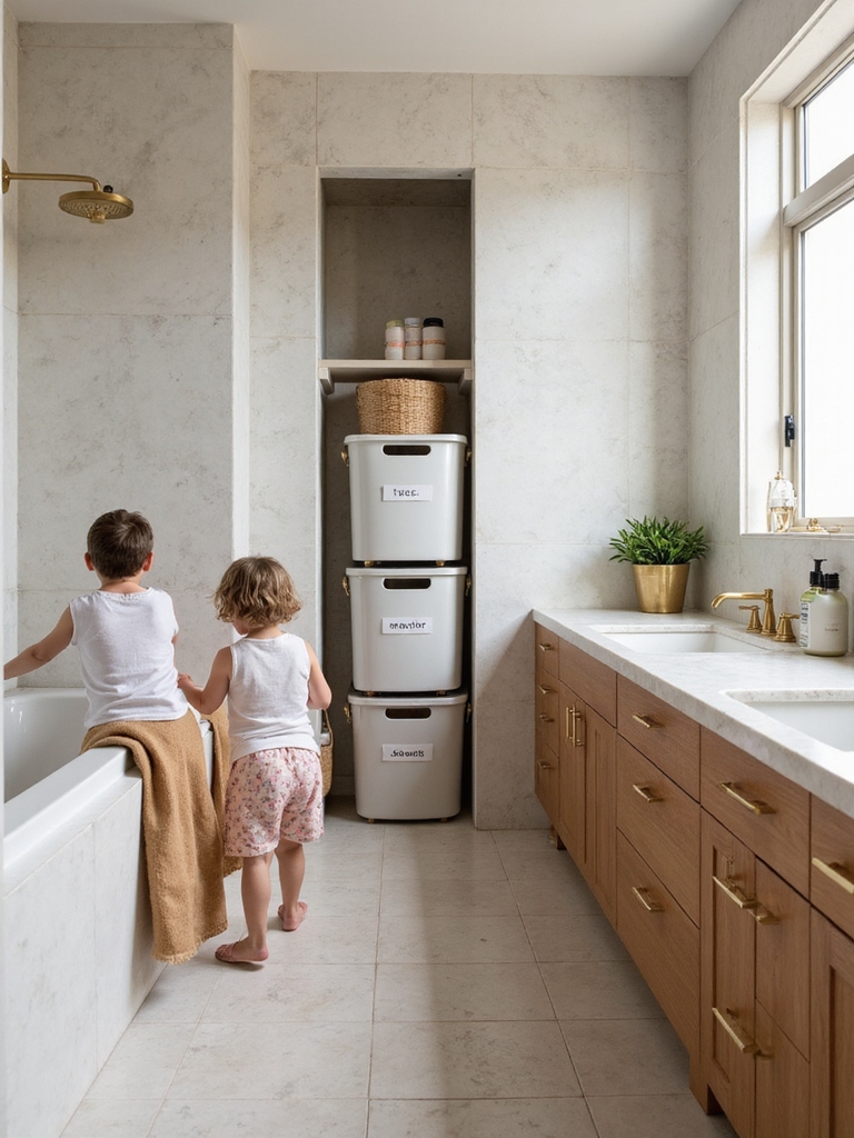 clever storage for family bathrooms