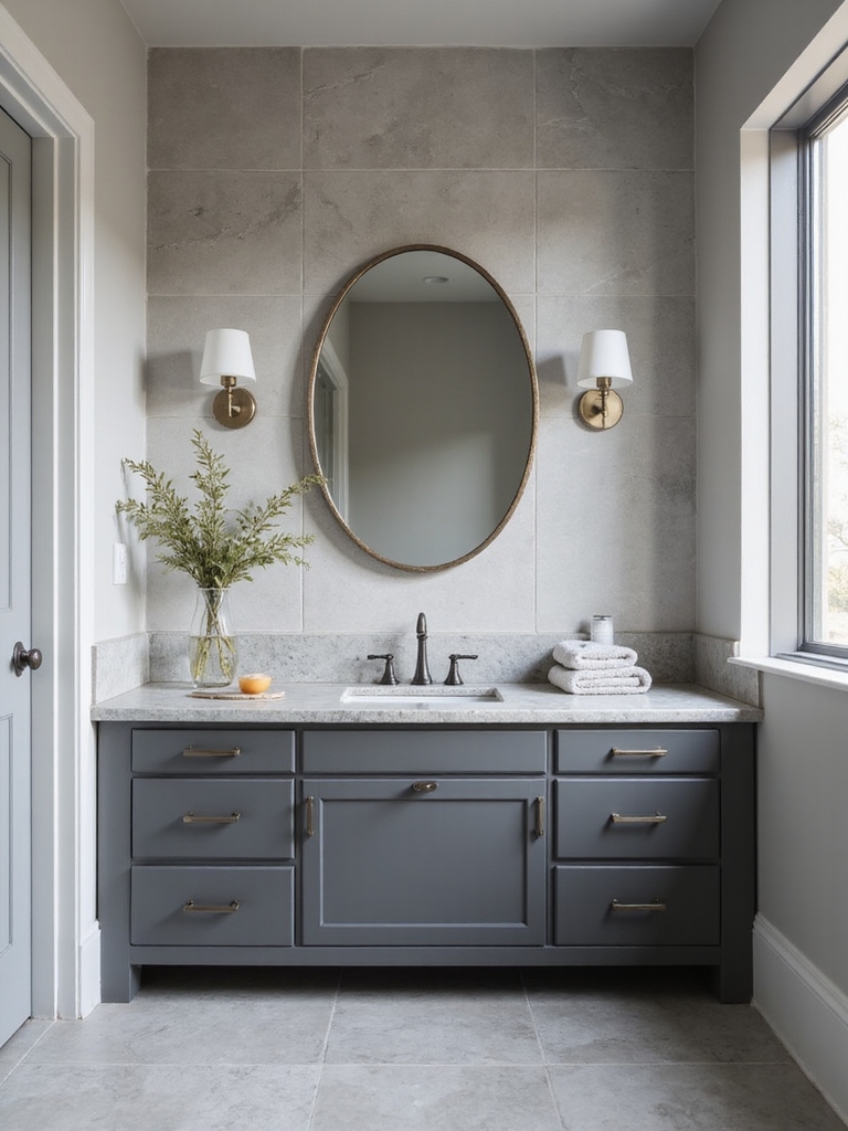 cohesive gray bathroom design