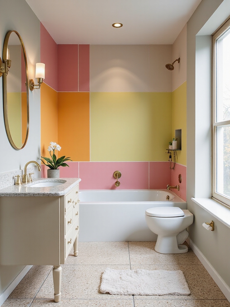 colorful practical bathroom design