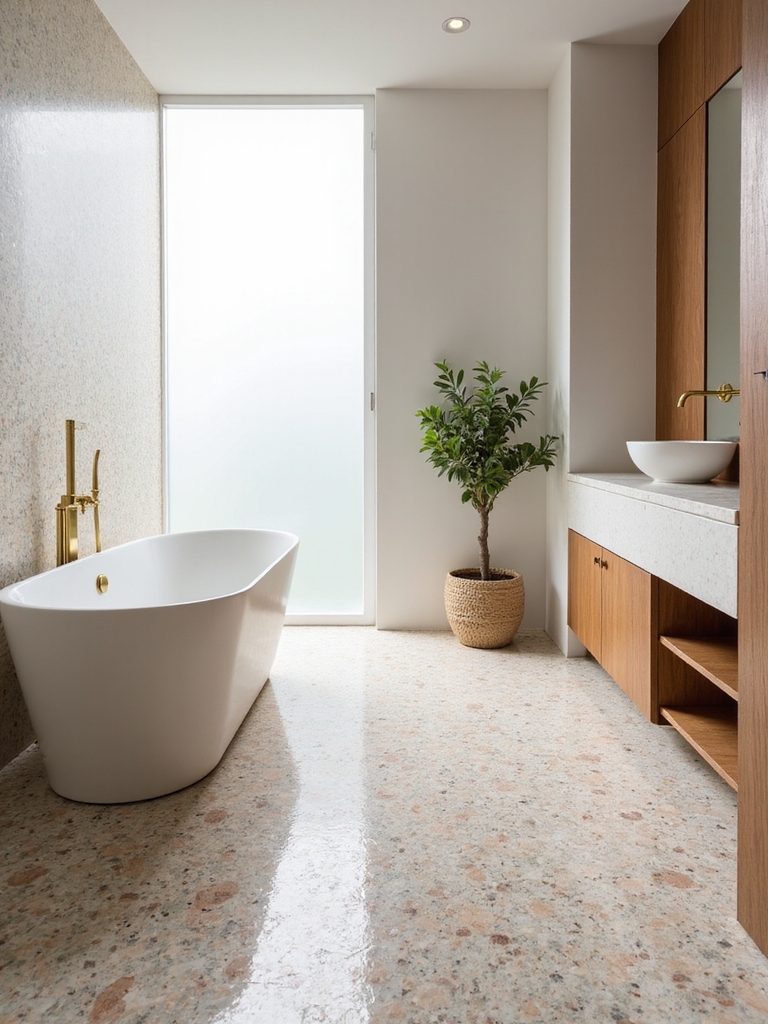 colorful terrazzo floor installation
