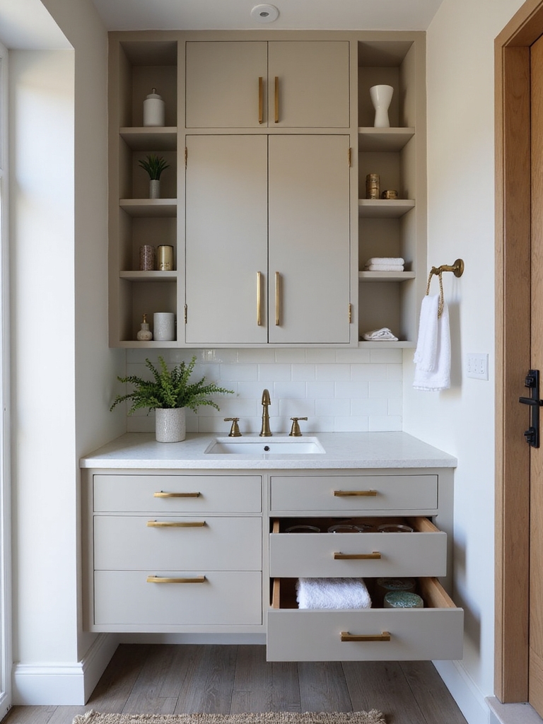 compact efficient bathroom storage