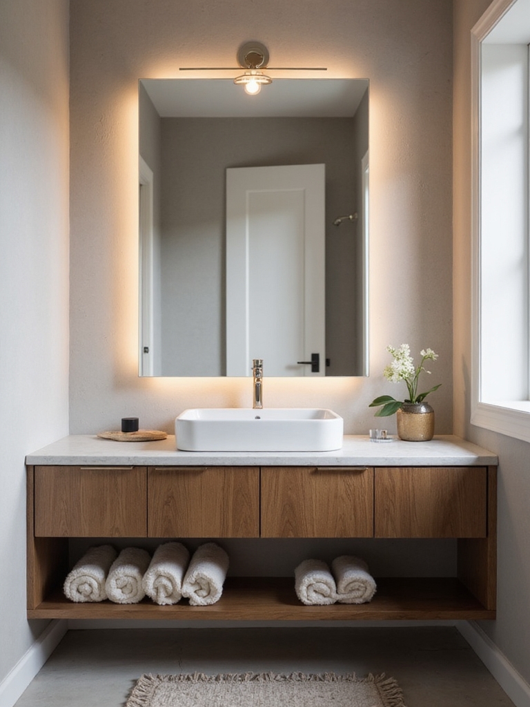 compact mirror solutions for bathrooms
