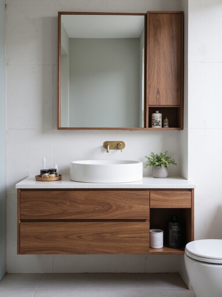 compact organized bathroom storage