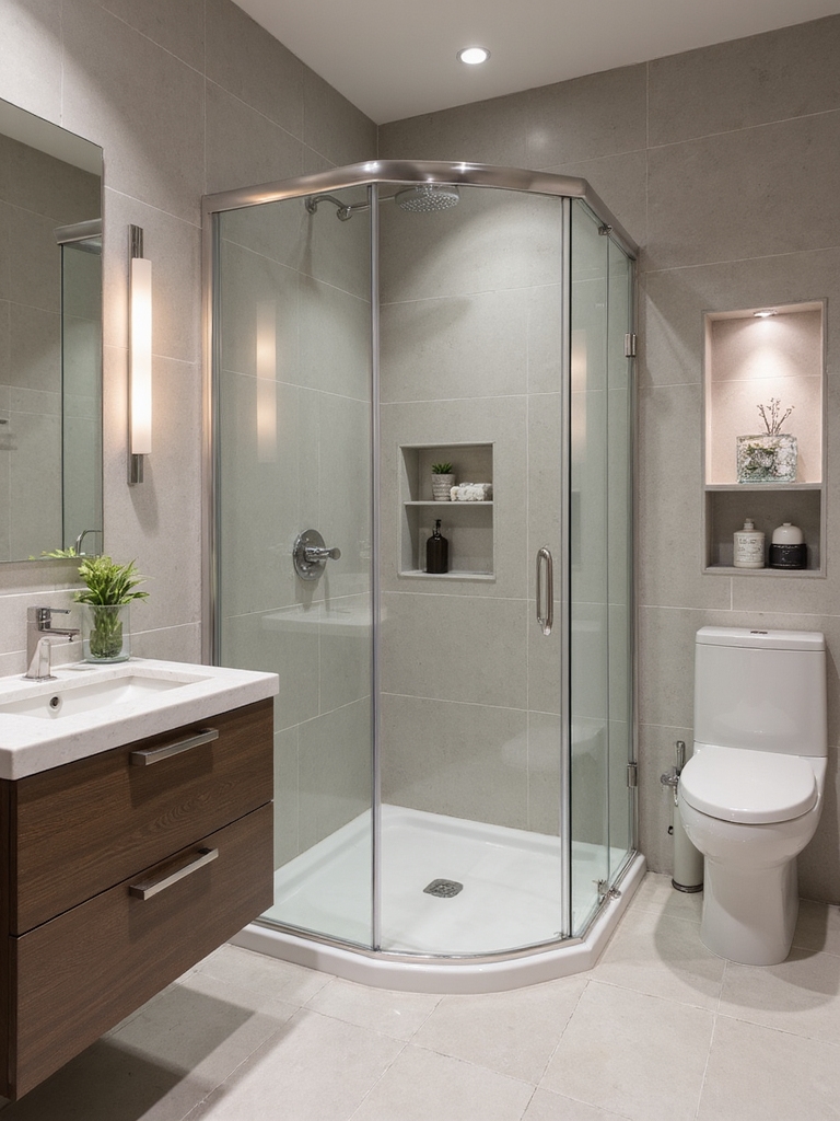 compact stylish corner showers
