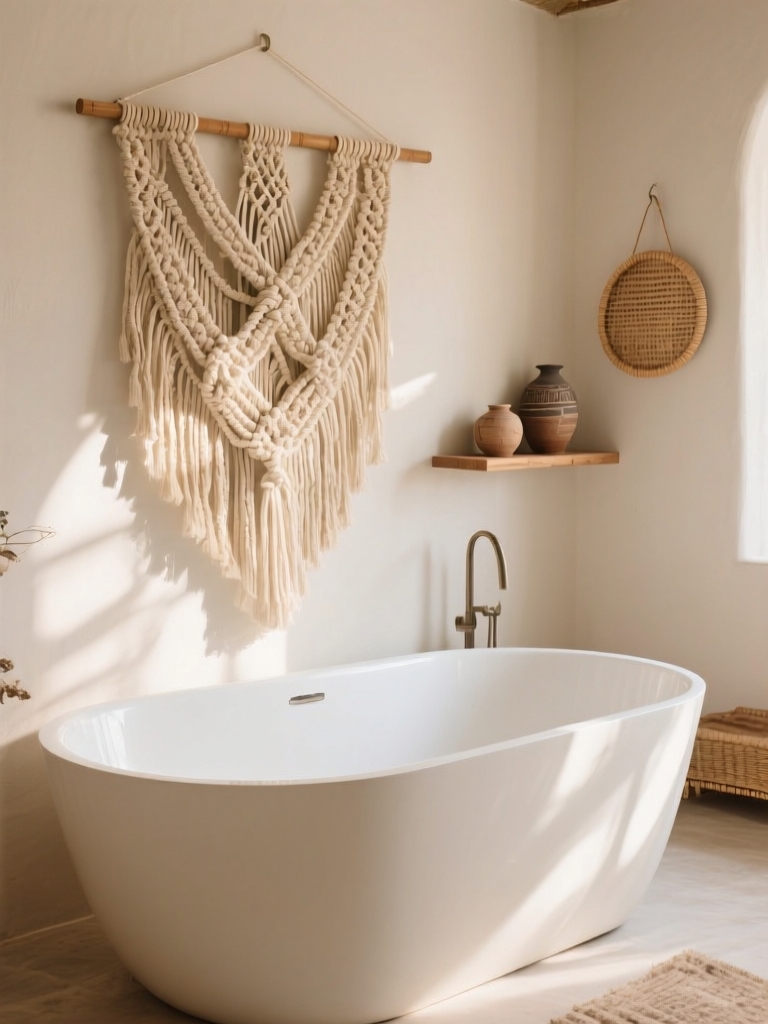 cozy bohemian bathroom decor