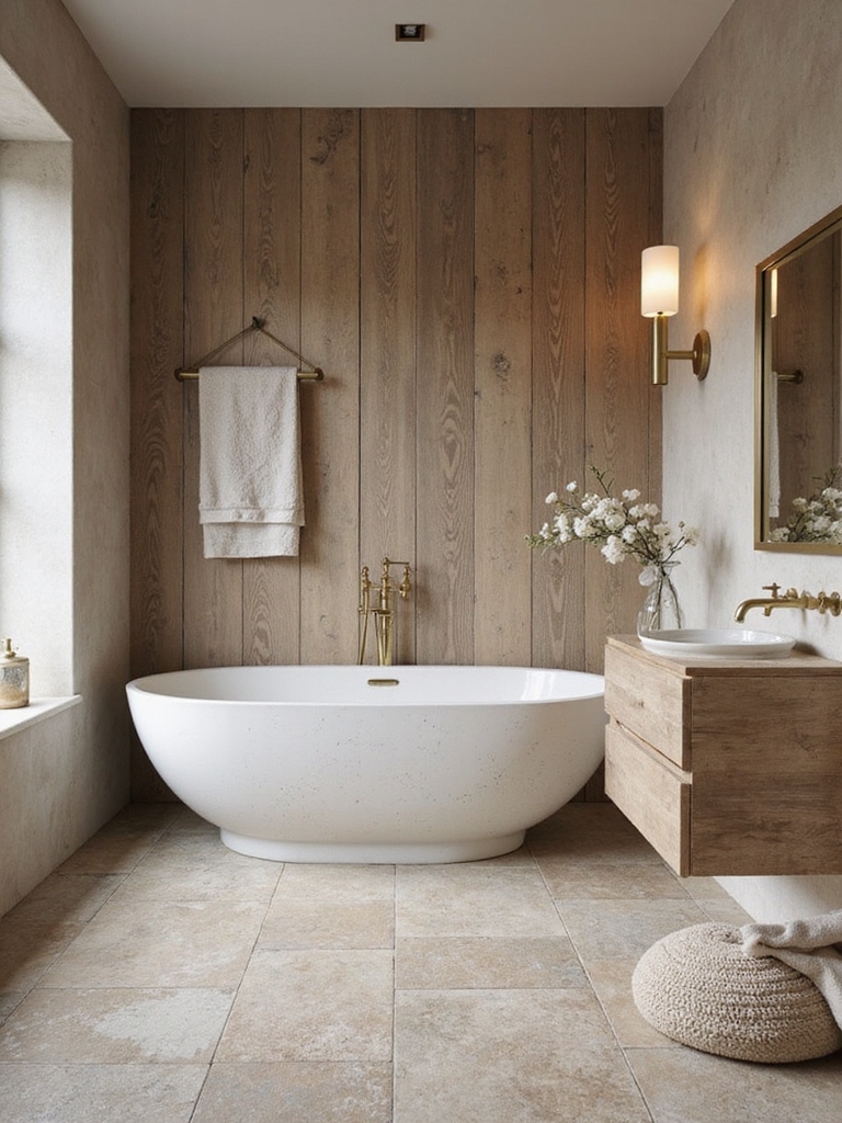 cozy rustic bathroom flooring