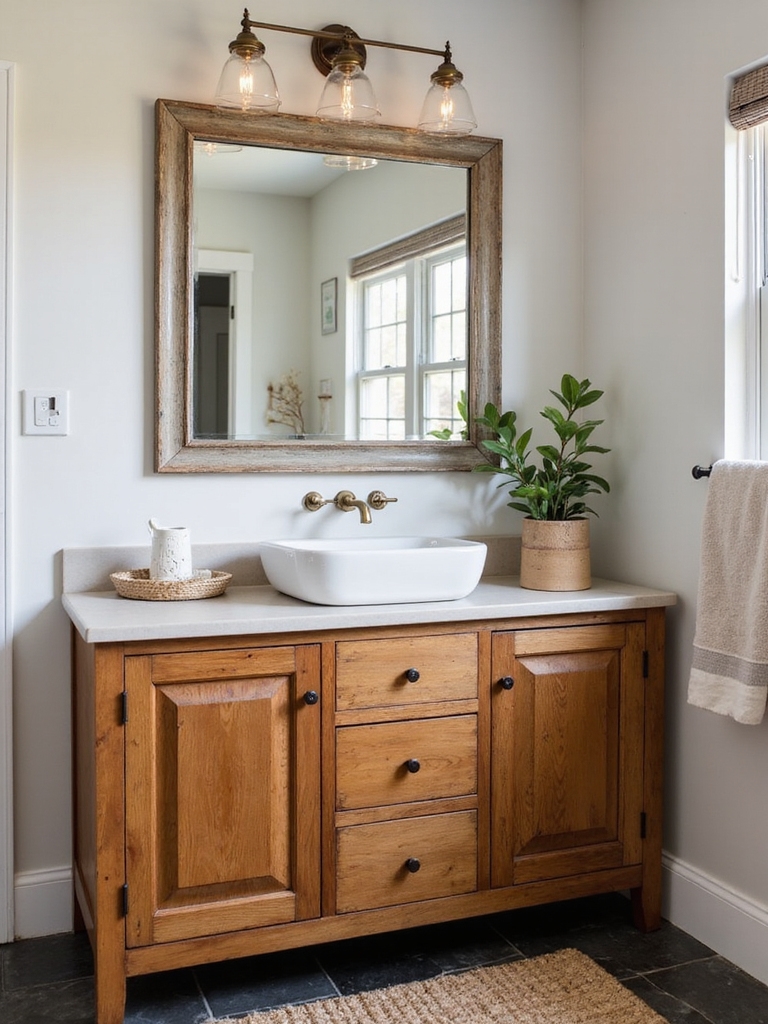 cozy rustic half bath essentials